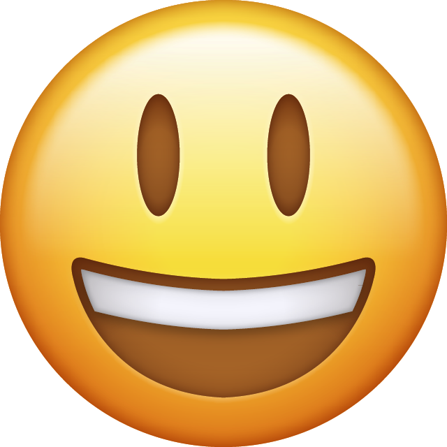 a grinning emoji
